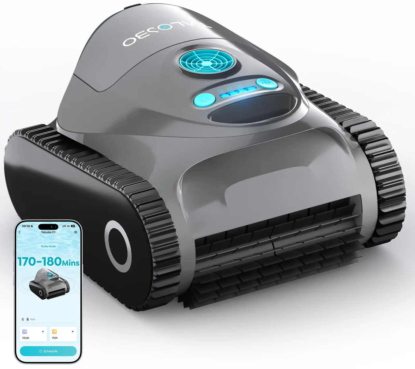 Talosbo C1 Cordless Robotic Pool Vacuum Cleaner-Gray