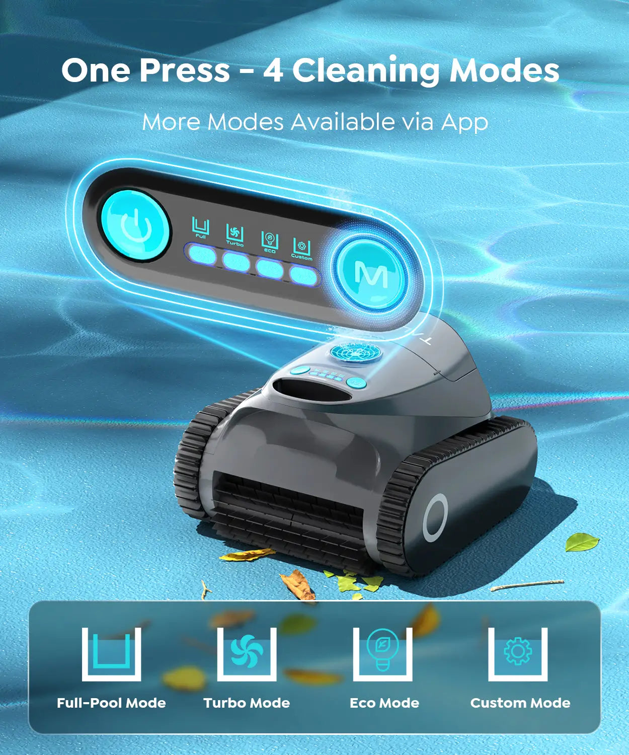 Talosbo C1 Cordless Robotic Pool Vacuum Cleaner-Gray
