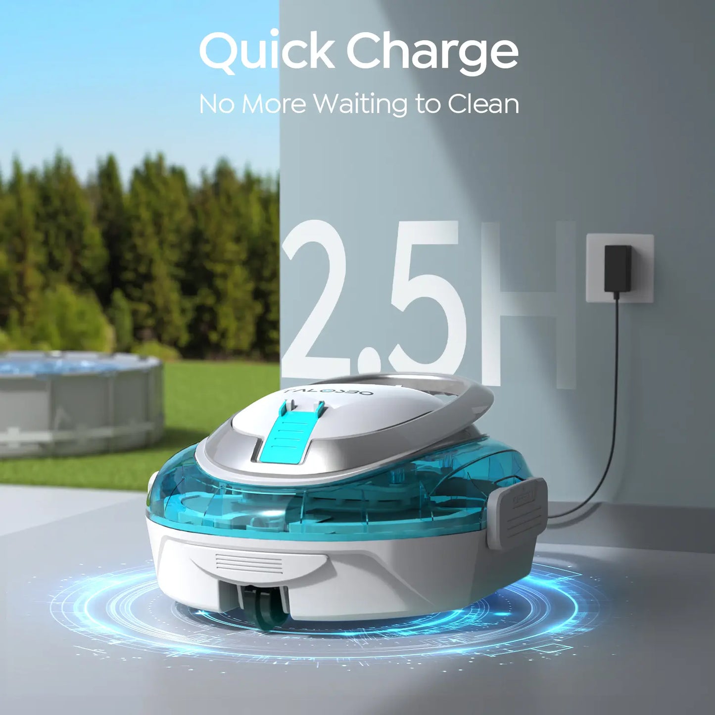 Talosbo S2 Cordless Robotic Pool Cleaner -Blue White