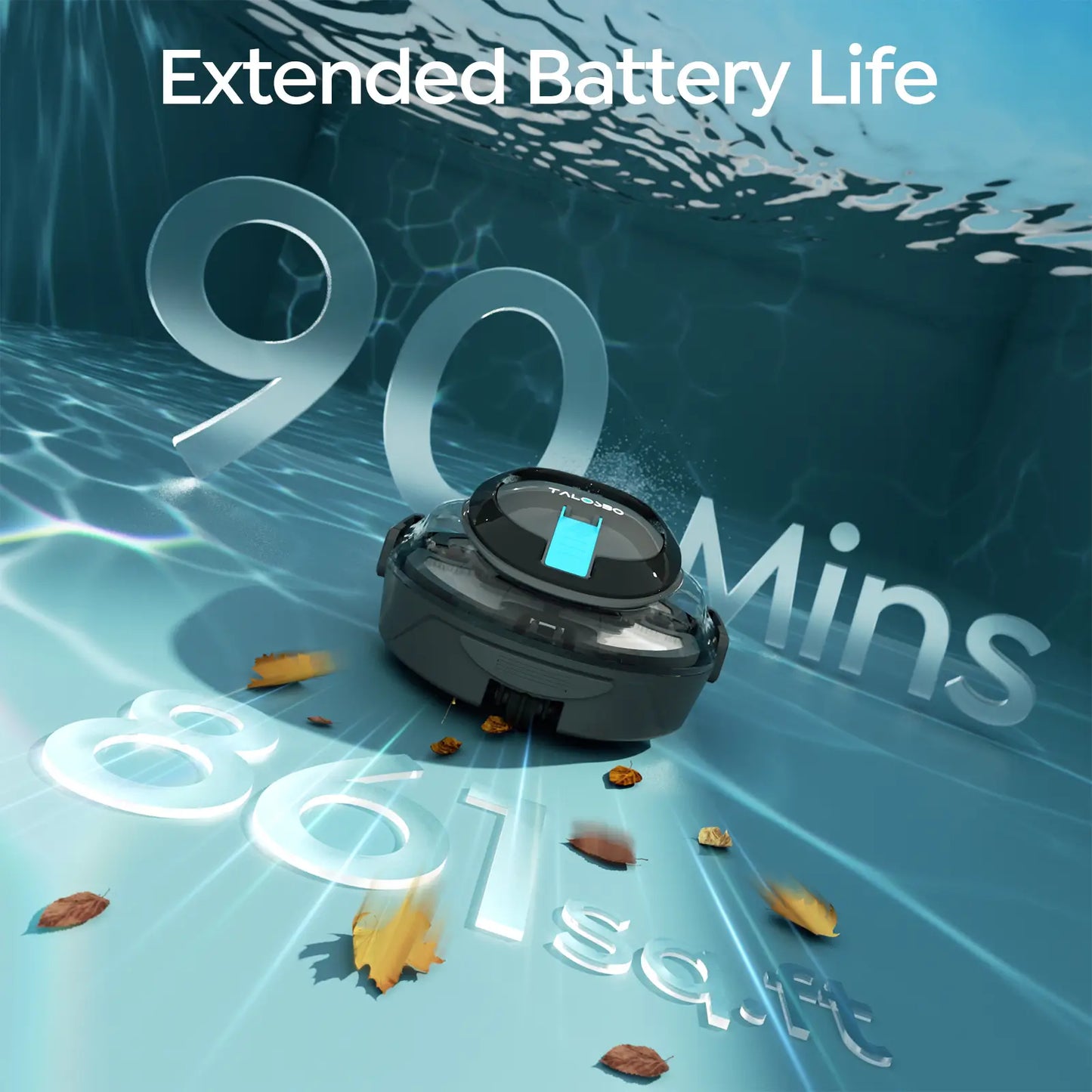 Talosbo S2 Cordless Robotic Pool Cleaner -Black Gray