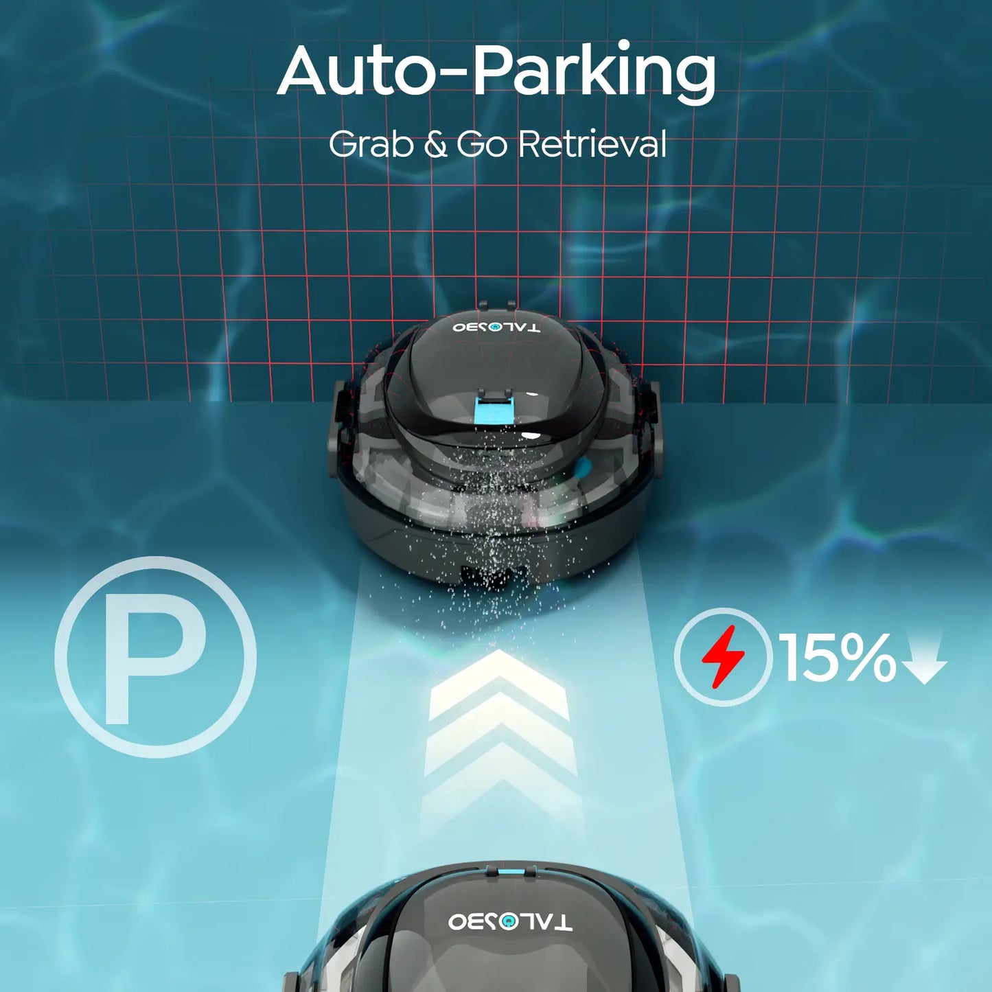 Talosbo S2 Cordless Robotic Pool Cleaner -Black Gray