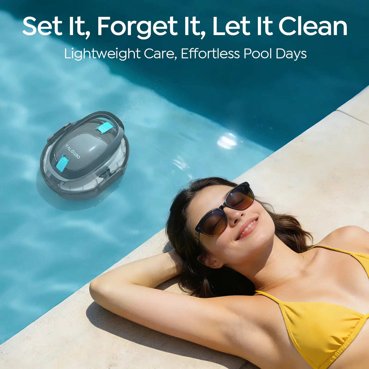 Talosbo S2 Cordless Robotic Pool Cleaner -Black Gray