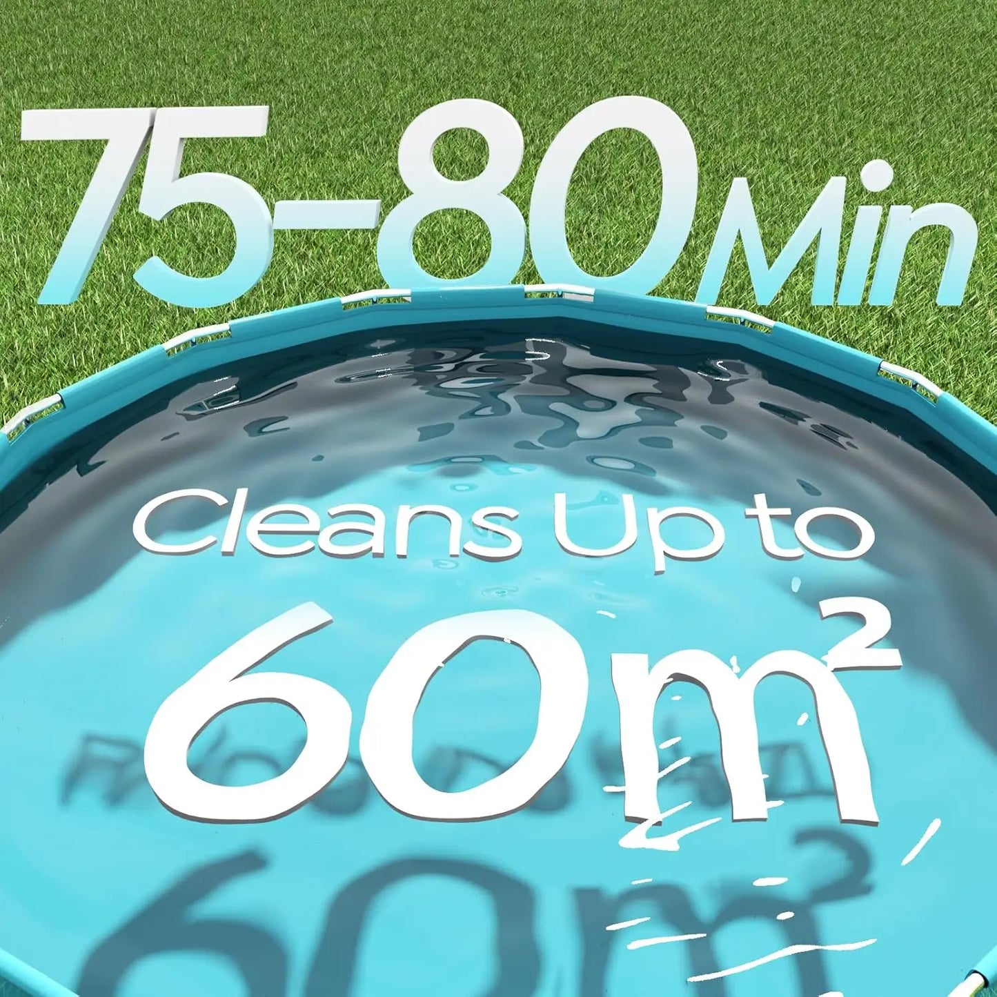 (2026 NEW) TALOSBO Pleco S1 Cordless Pool Vacuum with 75-80Mins Runtime, Robotic Pool Cleaner for Above Ground Flat-Bottomed Pools up to 60㎡, Lightweight, 2.5H Fast Charging, Auto-Parking