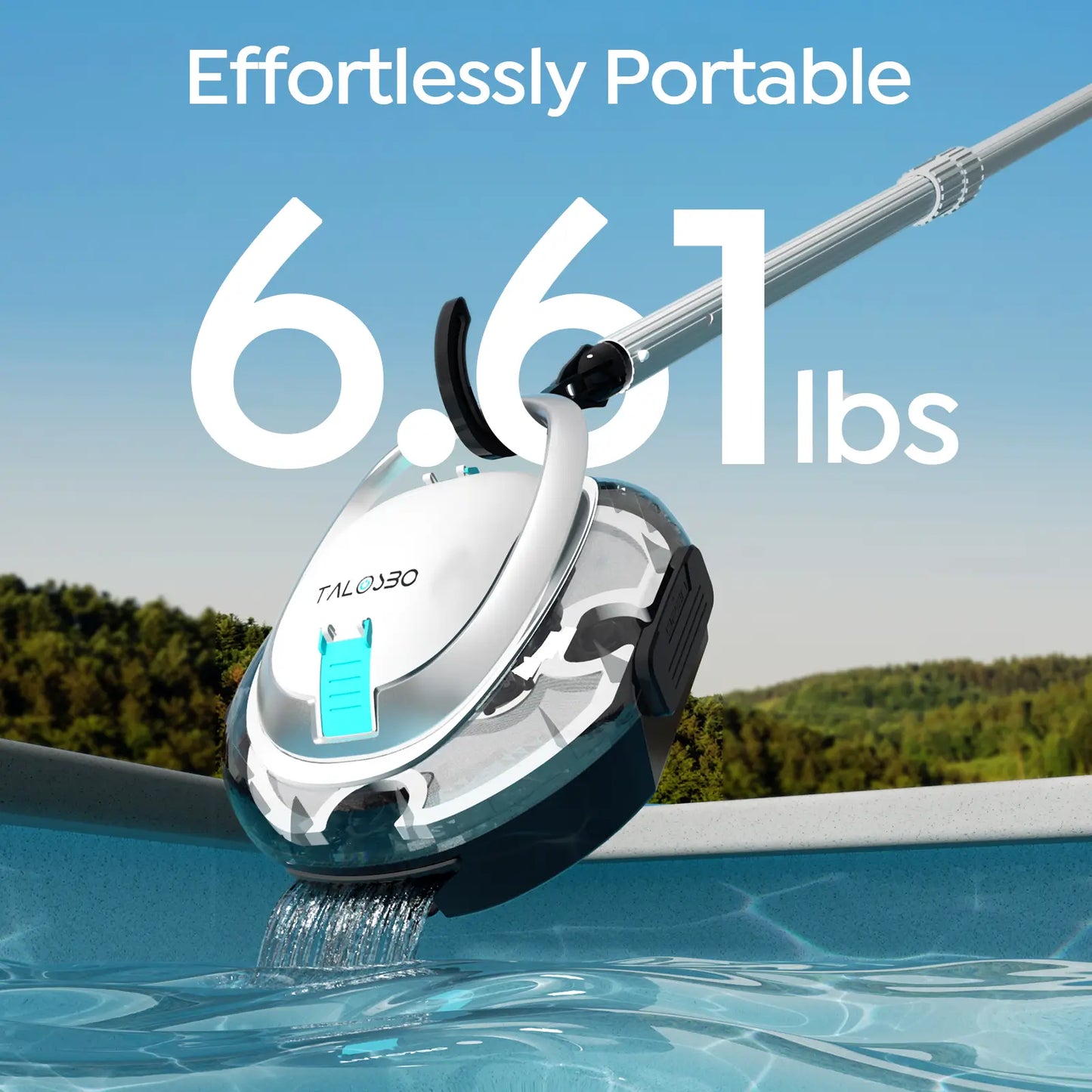 Talosbo S2 Automatic Cordless Robotic Pool Vacuum Cleaner with Dual Filters for Above-Ground & Flat Inground Pools, 90 Min Runtime